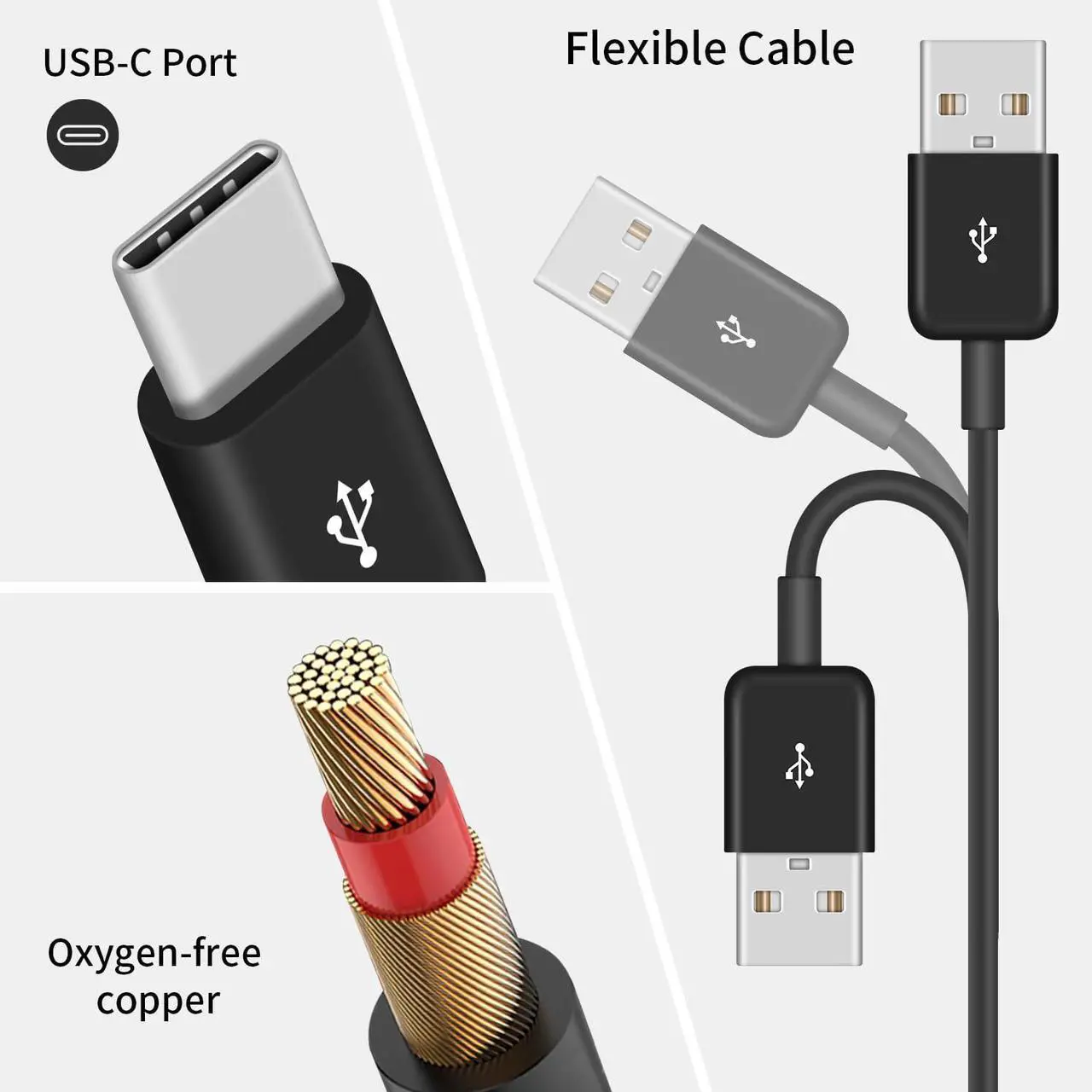 Alt view image 6 of 7 - BUCIER USB C Splitter Cable - 6 in 1 USB 2.0 Type A to 6 Type-C Male Charger Cable with 3A Fast Charge for Android, Samsung, Tablet, 1.64ft