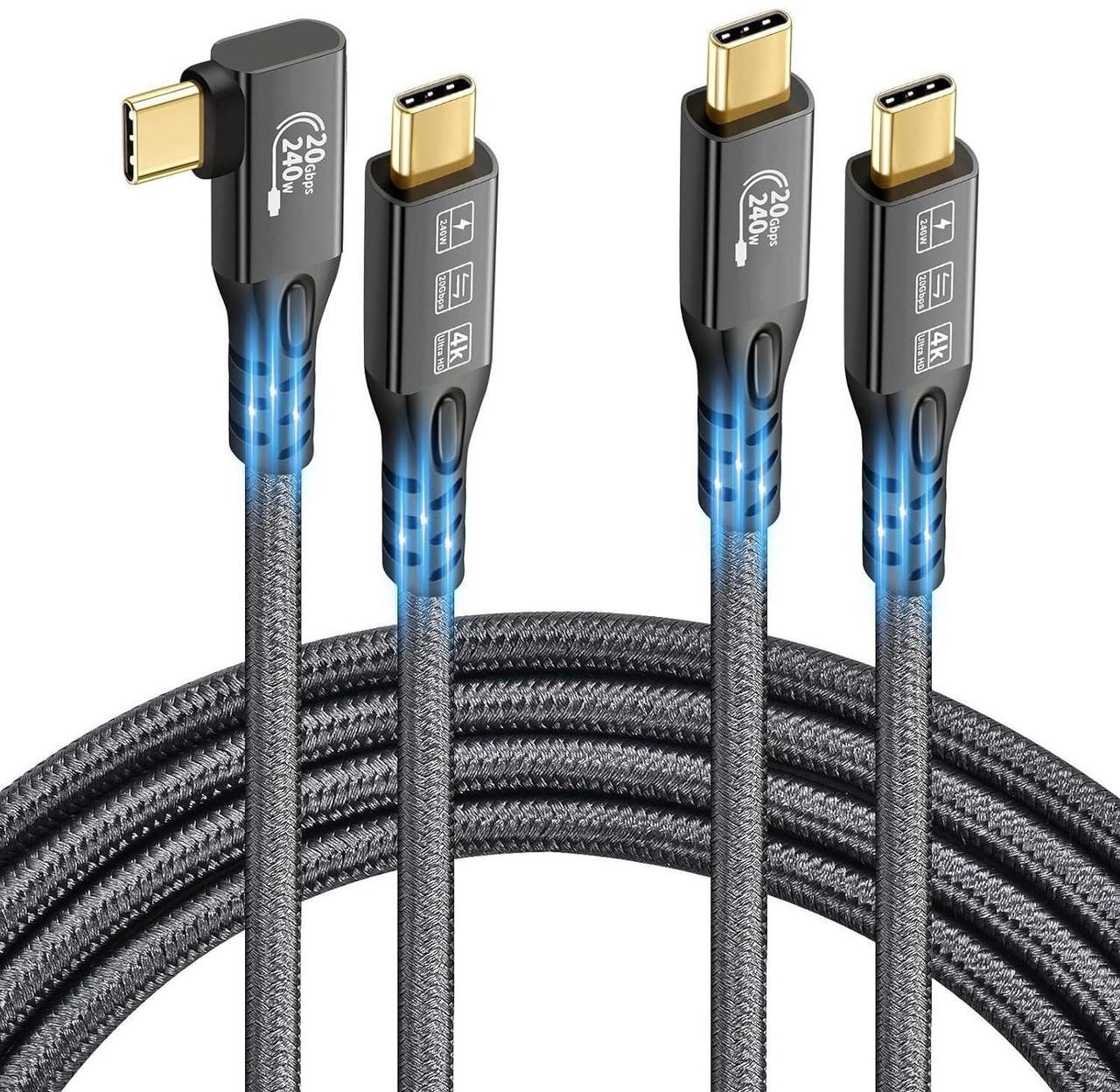 Main image of BUCIER 2 x USB C 3.2 Gen2 20Gbps, Type C 4K@60Hz UHD Video 5A/240W PD3.1 Fast Charge Cord with E-Marker Compatible with Thunderbolt 3/4 for MacBook Pro (USB3.2 20G 240W 0.5M 2PCS)
