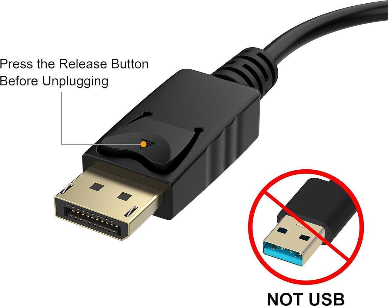 Alt view image 4 of 7 - BUCIER DisplayPort (DP) to VGA Adapter, Gold-Plated Display Port to VGA Adapter (Male to Female) Compatible with Computer, Desktop, Laptop, PC, Monitor, Projector, HDTV - Black