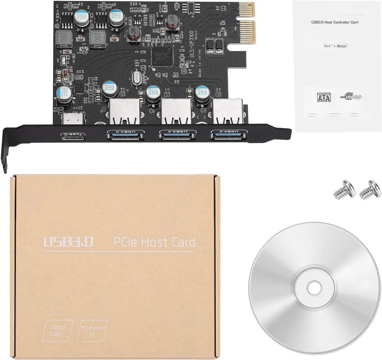 Alt view image 7 of 7 - BUCIER PCIe USB 3.0 Card 5Gbps Super Speed with Type C (1)& Type A(3) PCI Express x1 Internal USB Port Cards for Window 7/8/10 and MAC OS 10.8.2 Above