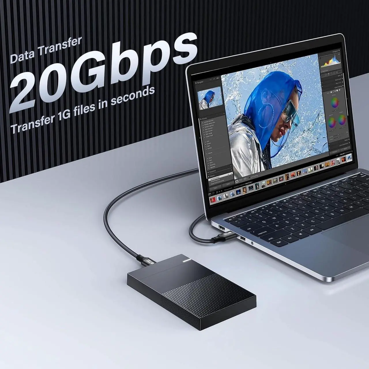 Alt view image 2 of 7 - BUCIER USB C to USB C Cable USB 3.2 Type C 20Gbps PD 100W 8K@60Hz Data Fast Charging Cable for Phone, Tablet, Other USB C Devices (0.5M)