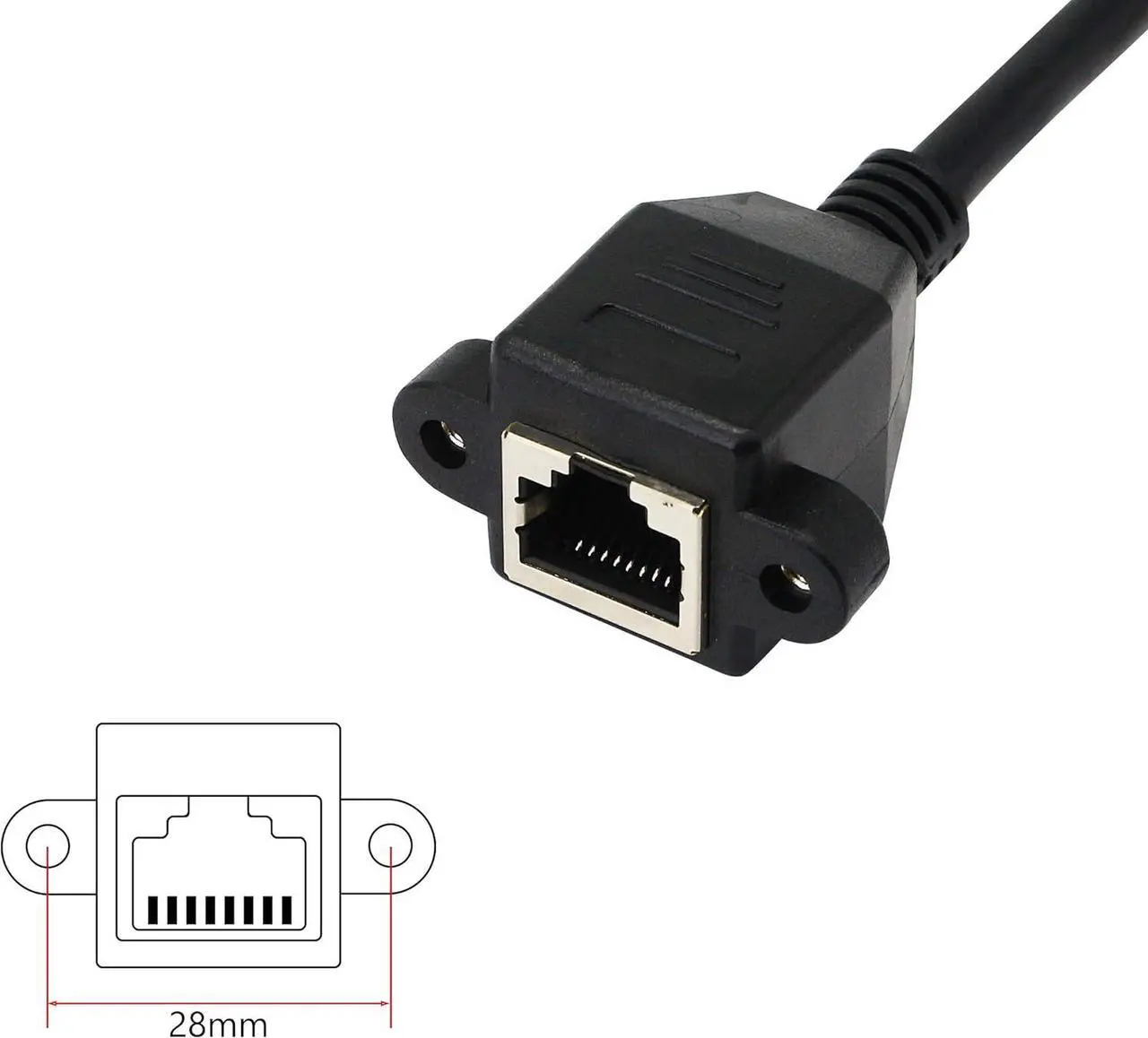 Alt view image 3 of 6 - BUCIER RJ45 Ethernet Adapter Cable - 90 Degree Upward Male to Female Switch Adapter for CAT 5/CAT 6 LAN Socket Connector (Upward)