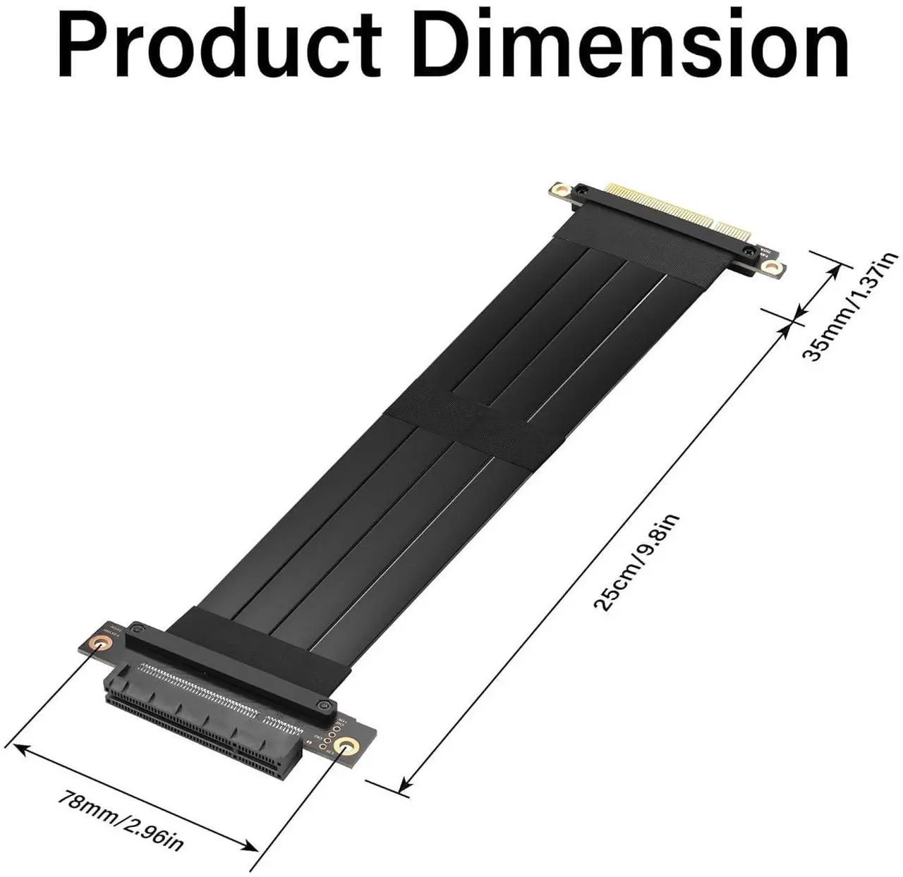 Alt view image 7 of 7 - BUCIER PCIe 3.0 X8 Extension Cable PCI-E 8X Male to Female Riser Cable 25CM (180 Degree M/F)