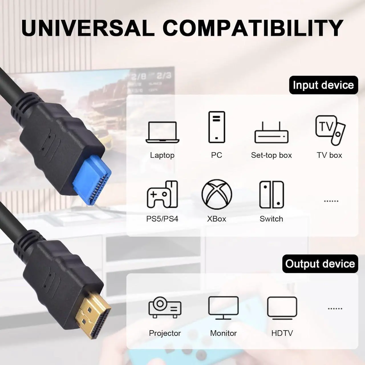 Alt view image 4 of 7 - BUCIER 4K Short HDMI Cable, HDMI to HDMI Cable High Speed HDMI 2.0 Cord, HDMI Male to Male Supports 4K@60Hz 18Gbps, with Silicone HDMI Port Suitable for Factory Testing 1Ft/30cm