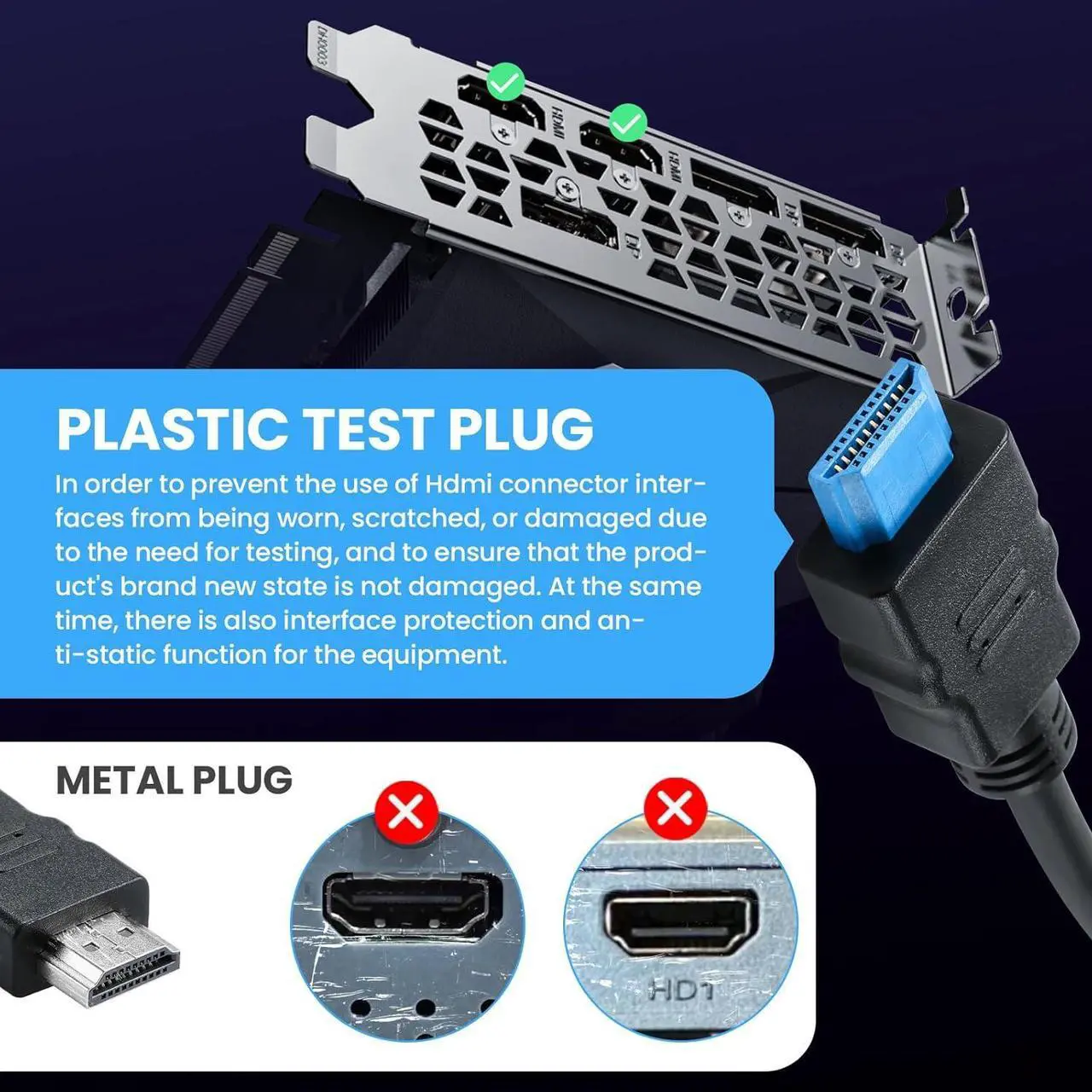 Alt view image 2 of 7 - BUCIER 4K Short HDMI Cable, HDMI to HDMI Cable High Speed HDMI 2.0 Cord, HDMI Male to Male Supports 4K@60Hz 18Gbps, with Silicone HDMI Port Suitable for Factory Testing 1Ft/30cm