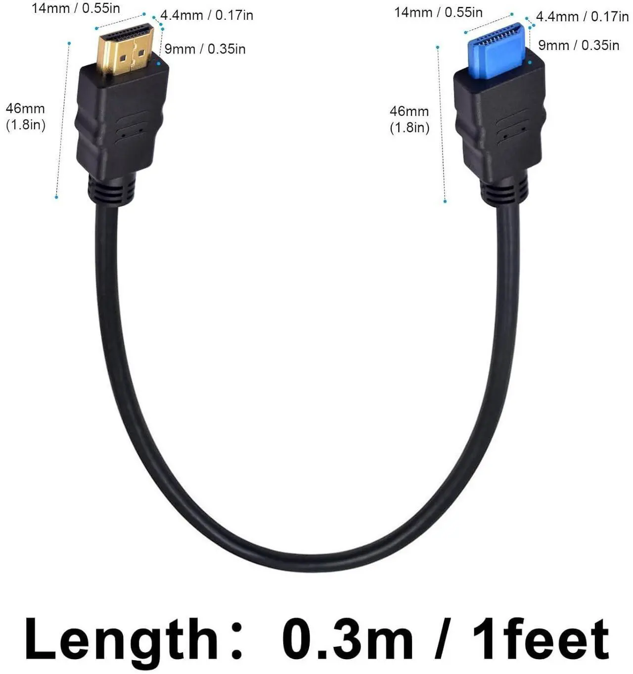 Alt view image 6 of 7 - BUCIER 4K Short HDMI Cable, HDMI to HDMI Cable High Speed HDMI 2.0 Cord, HDMI Male to Male Supports 4K@60Hz 18Gbps, with Silicone HDMI Port Suitable for Factory Testing 1Ft/30cm