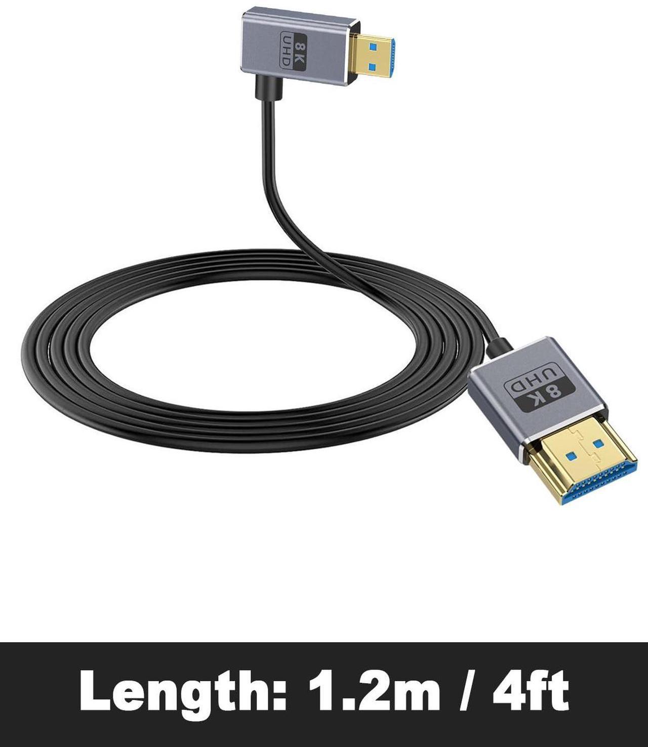 Alt view image 7 of 7 - BUCIER 8K 90 Degree Micro HDMI to HDMI Cable, Right Angl HDMI Male to Micro HDMI Adapter Cable with 8K@60Hz, 4K@240Hz, 48Gbps Micro HDMI Cable Coiled for Cameras, DSLRs, Camcorders, Monitors 4FT/1.2M