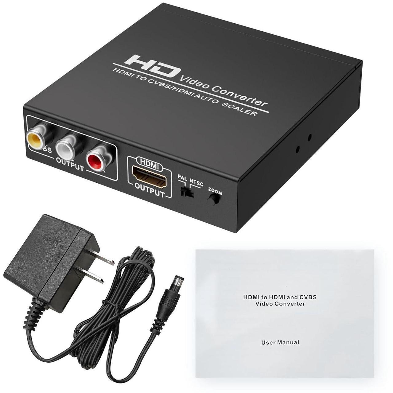 Alt view image 7 of 7 - BUCIER Adapter Converter Fits for HDMI to RCA & AV 3RCA CVBS Composite Video Audio, Support PAL/NTSC, Compatible with PC, Laptop, Xbox, TV, Camera, Monitor