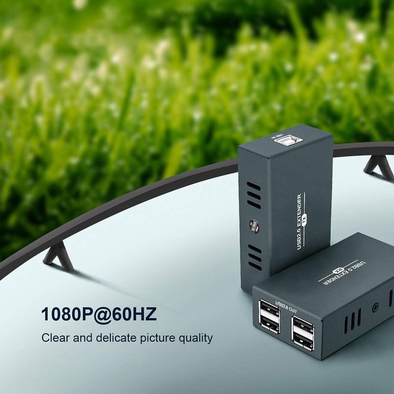 Alt view image 6 of 7 - BUCIER USB 2.0 Hub Extender Kit - 4 Hubs, 165ft (50m) Up to Cat7 LAN, Plug & Play, No Driver Needed