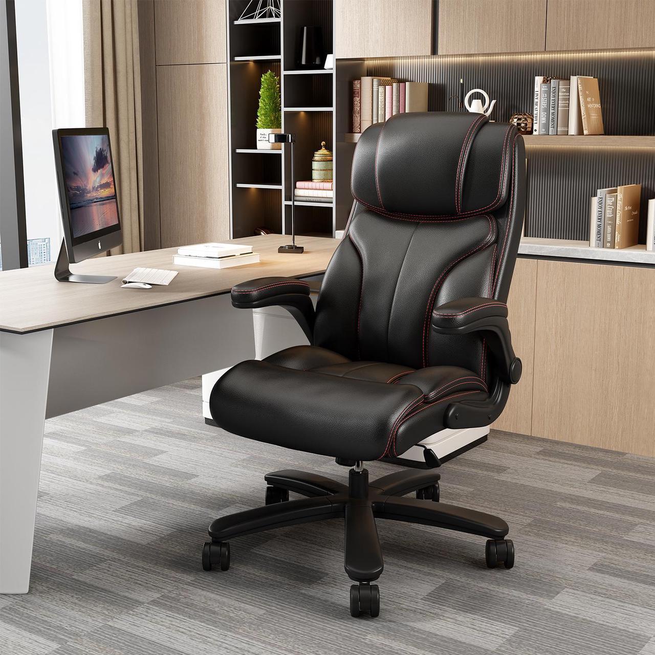 Main image of Ninecer Executive Office Chair Big Tall Ergonomic Leather Desk Chair Home Task Chair,Black