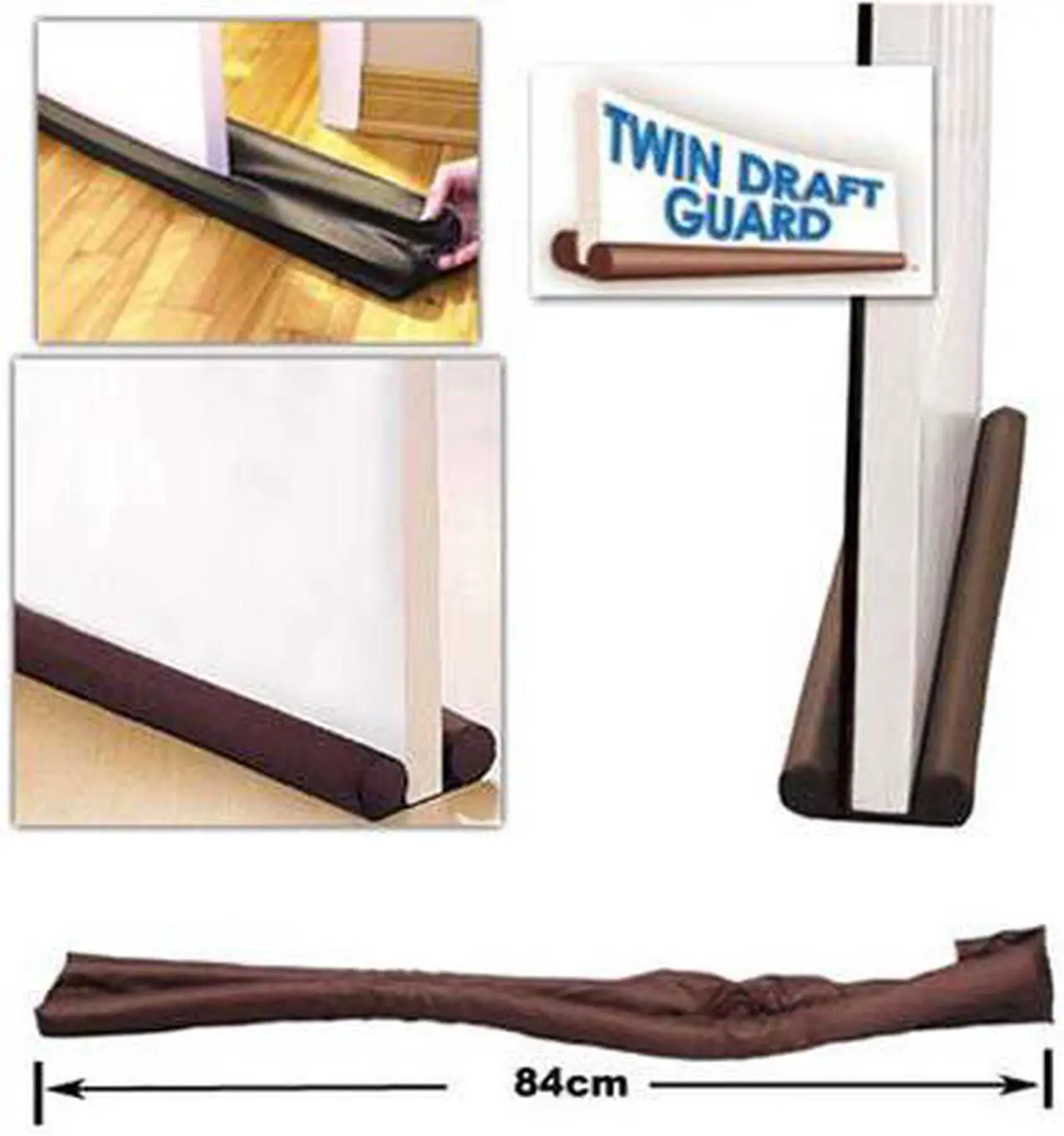 Alt view image 5 of 6 - Twin Draft Guard for Doors & Windows - Brown- Set of 2
