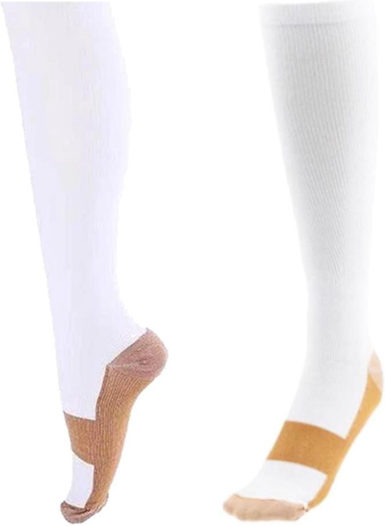 Alt view image 2 of 5 - Miracle Copper Compression Socks - Large/Extra Large in White (Two Pack)