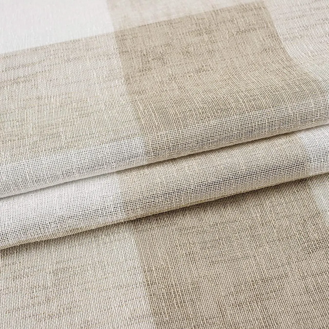 Alt view image 3 of 5 - DriftAway Buffalo Check Woven Plaid Pattern Lined Blackout Thermal Insulated Window Curtain Grommet 2 Layers 2 Panels 50 Inch by 84 Inch Taupe