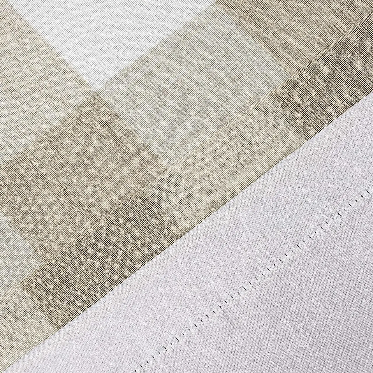 Alt view image 5 of 5 - DriftAway Buffalo Check Woven Plaid Pattern Lined Blackout Thermal Insulated Window Curtain Grommet 2 Layers 2 Panels 50 Inch by 84 Inch Taupe