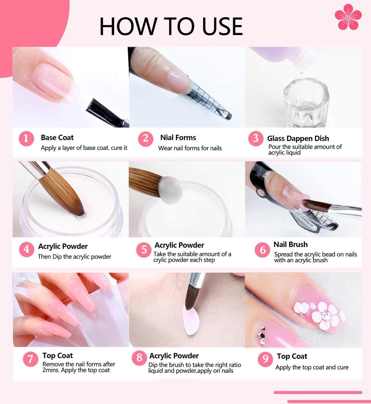 Alt view image 7 of 7 - Professional Nail Kit Set - All-In-One with Practice Hand and Premium Tools Beginner's Acrylic Nail Kit -Complete Set with Practice Hand and Essential Tools
