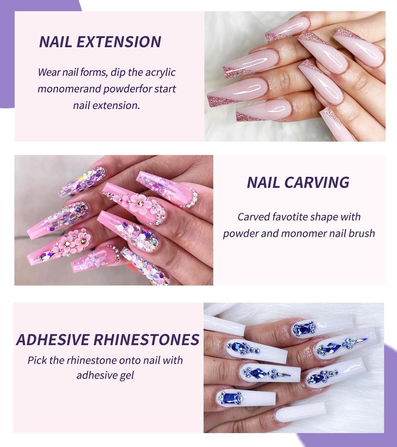 Alt view image 7 of 7 - Acrylic Nail Kit with Everything Included - Perfect for Beginners and Nail Artists Beginner's Nail Kit - Acrylic Set with Practice Hand and High-Quality Tools