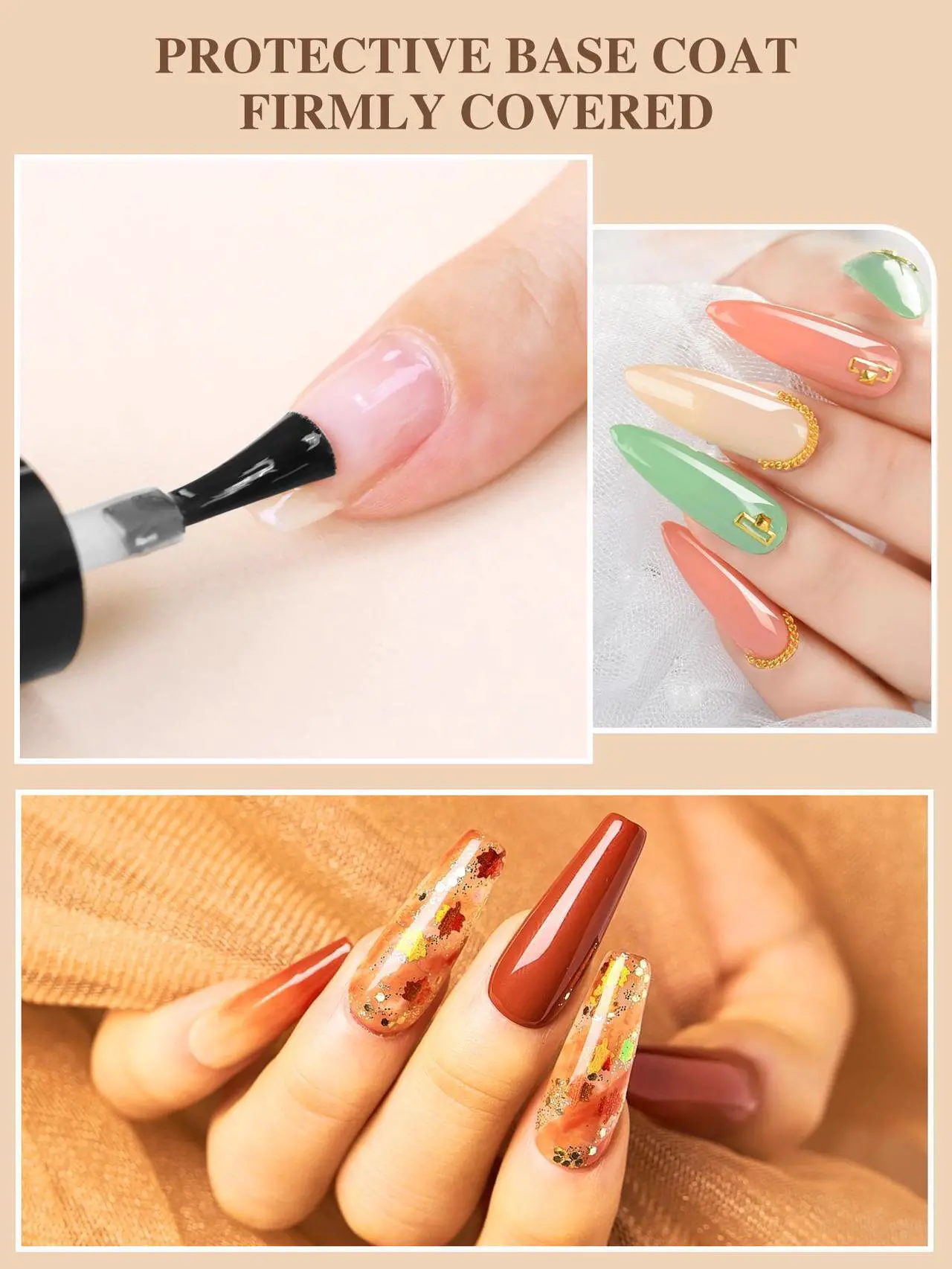 Alt view image 4 of 7 - 2 PCS No Wipe Gel Top Coat And Base Coat Set - Quick Dry Long Lasting Soak off Led Nail Lamp Nail Base Coat and Top Coat Set for Home DIY 10 ml Bottle