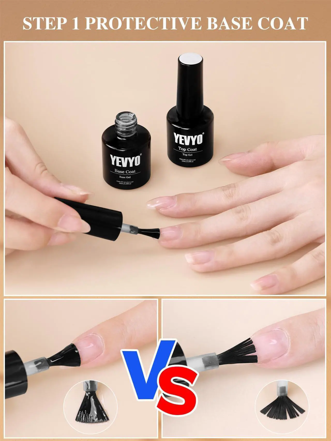 Alt view image 6 of 7 - 2 PCS No Wipe Gel Top Coat And Base Coat Set - Quick Dry Long Lasting Soak off Led Nail Lamp Nail Base Coat and Top Coat Set for Home DIY 10 ml Bottle