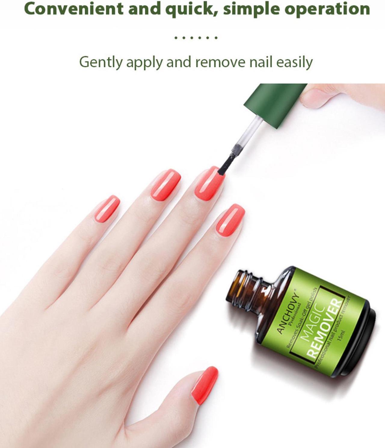 Gel Nail Polish Remover, (2Pcs) Gel Nail Removal Easily & Quickly Removes Soak-Off Gel Polish, Dont Hurt Nails, Professional Non... 