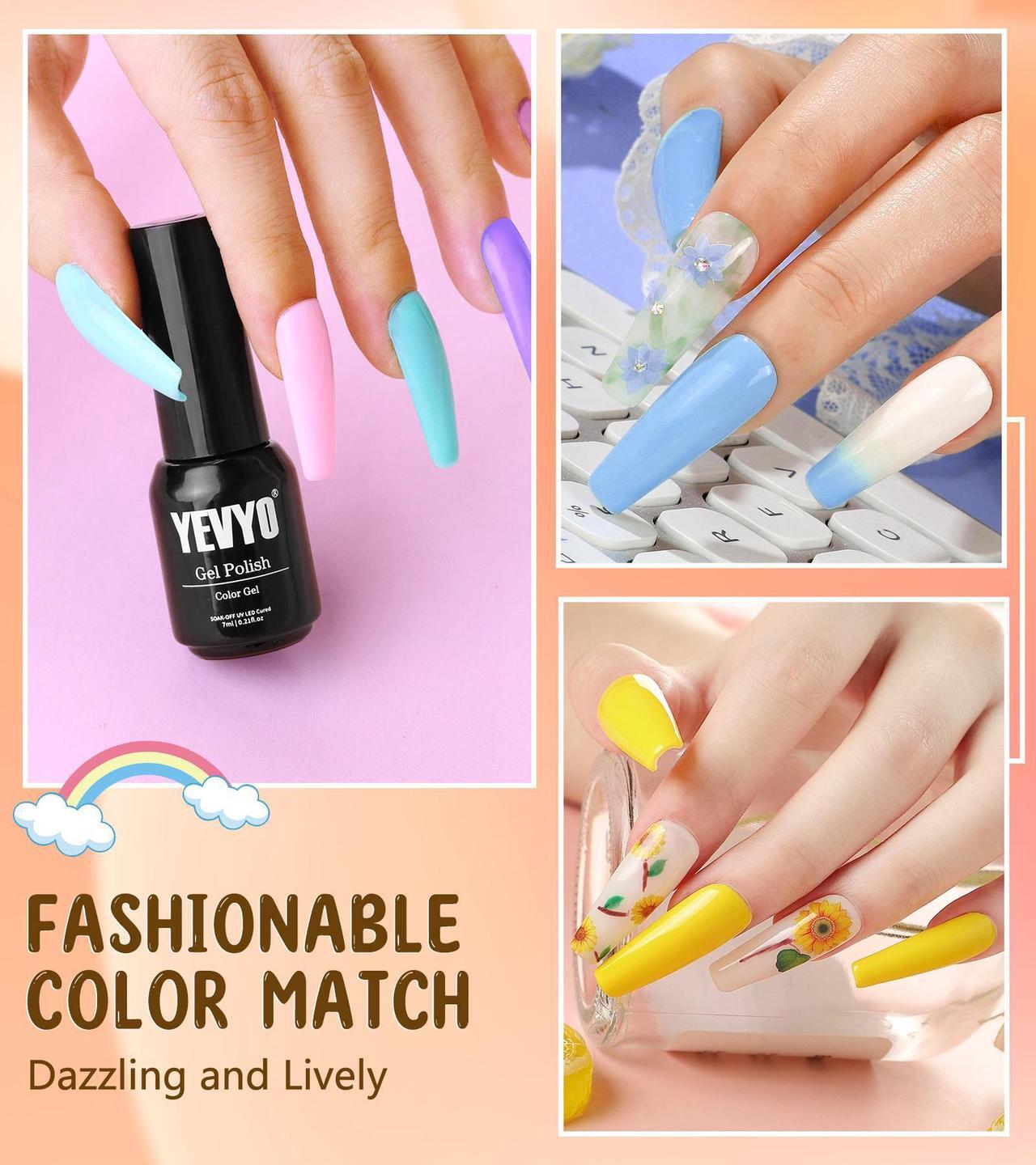 Alt view image 7 of 7 - 23Pcs Gel Nail Polish kit, 20 Colors Pastel Spring Summer Gel Nail Polish Sets with 3Pcs Glossy Matte Top Base Coat, Professional Salon Manicure Gift Diy at Home for Women Girls Beginners