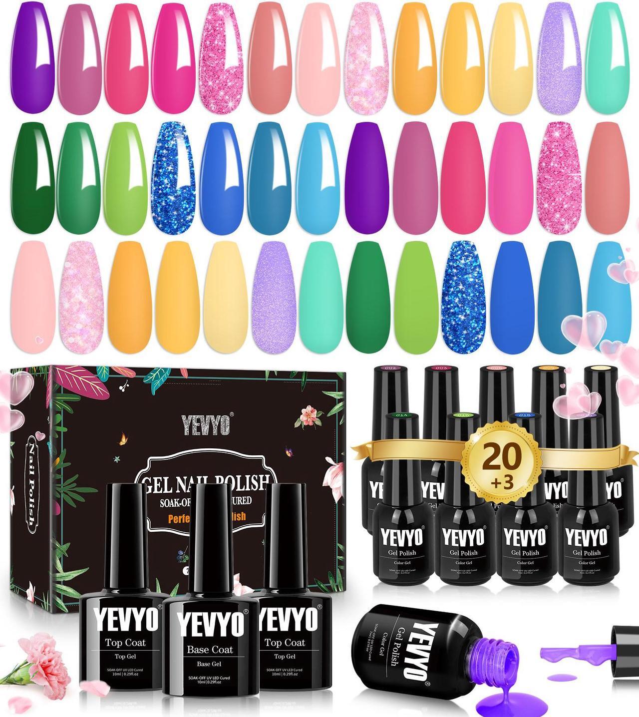 Main image of 23Pcs Gel Nail Polish kit, 20 Colors Pastel Spring Summer Gel Nail Polish Sets with 3Pcs Glossy Matte Top Base Coat, Professional Salon Manicure Gift Diy at Home for Women Girls Beginners