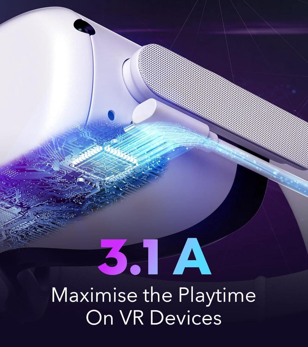 Alt view image 2 of 6 - Link Cable 16FT Compatible with Meta/Oculus Quest 3, Quest 2/Pro, PICO 4 Accessories VR Headsets, Charging Cord and High Speed Data Wire, Charging Cable for Steam Gaming PC (16.4FT)