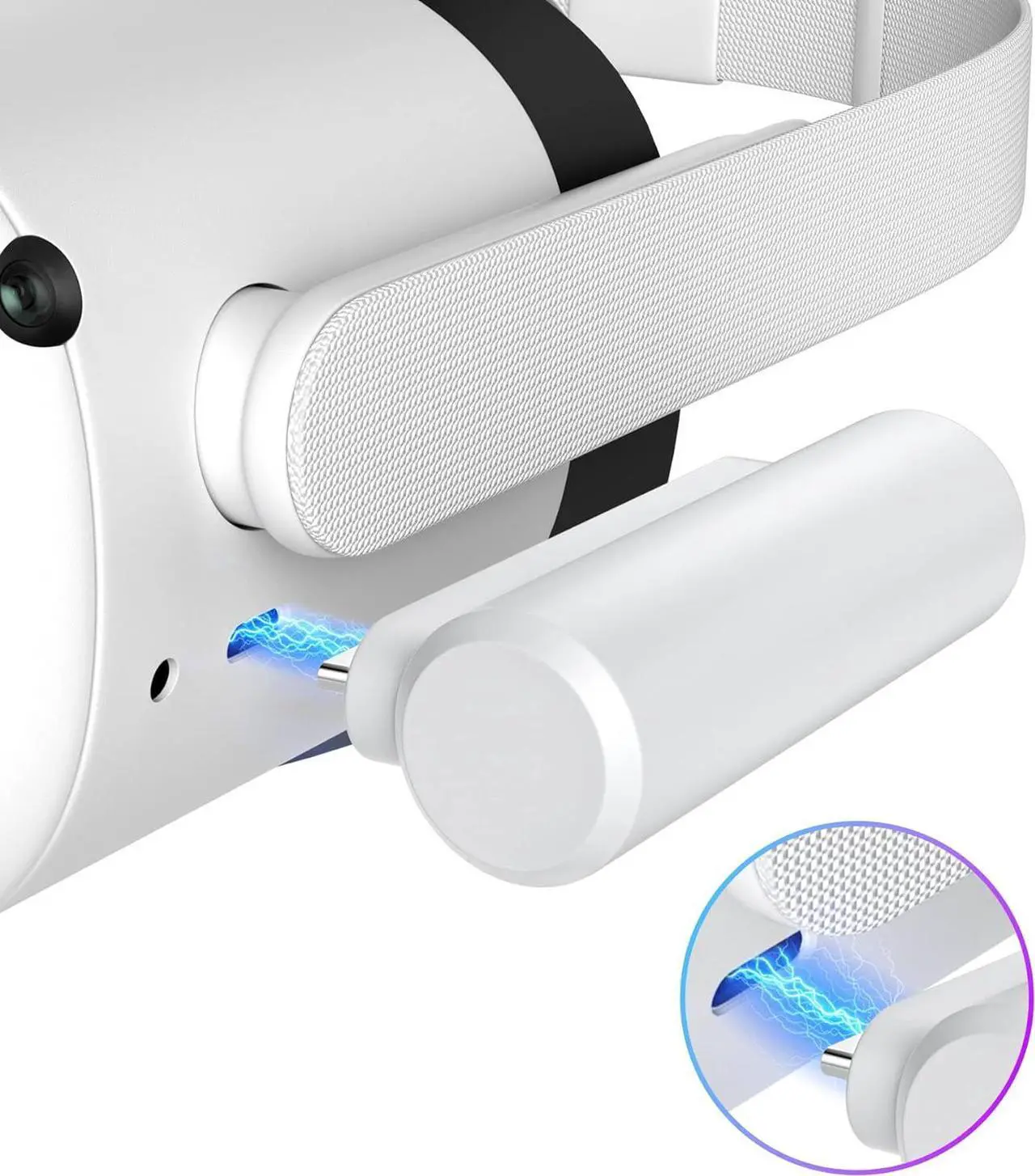 Main image of Battery Pack Compatible with Oculus/Meta Quest 3/2/Pro Accessories, Portable Fast Charging Vr Battery Pack, Light Weight 3300mah Power Bank Battery for Oculus Extra 2-3h Gametime (White)