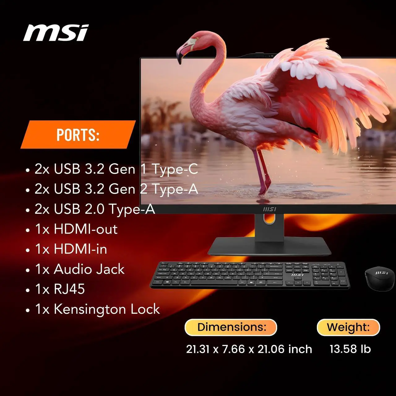 Alt view image 6 of 6 - MSI Modern All-In-One Desktop, 23.8 FHD Touchscreen, Intel Core 7 150U(>i7-1335U, 5.40 GHz), Prebuilt PC, 1080p IR Webcam, WiFi 6E, DTS Audio, Windows 11 Pro, Black(32GB DDR5 RAM | 2TB SSD | 1TB HDD)