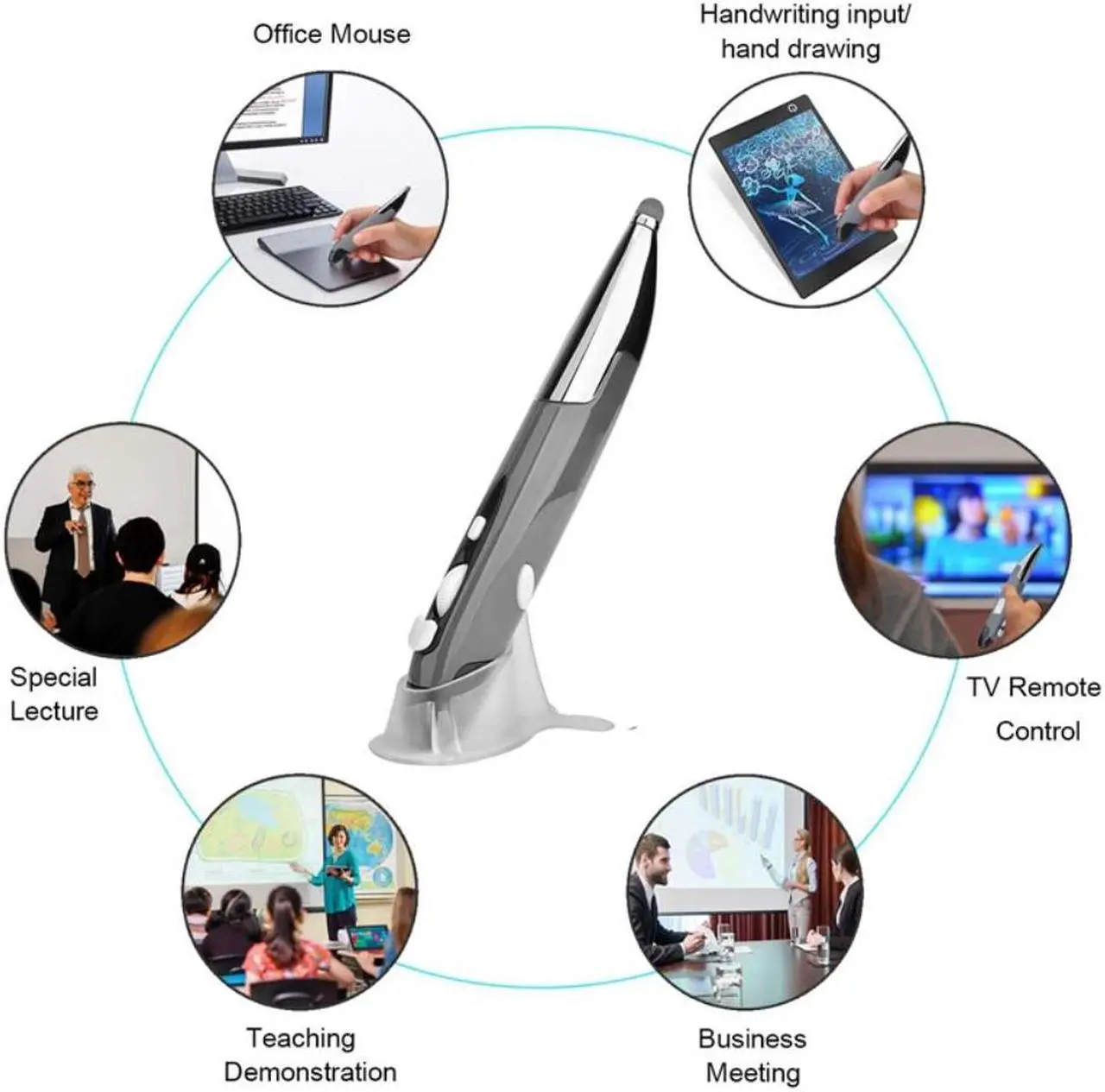 Alt view image 3 of 4 - Wireless Pen Mouse Digital Optical Pen Mouse 2.4G Touch-Pen Mouse 1600DPI with Stylus Handwriting Ergonomic Mice for PC