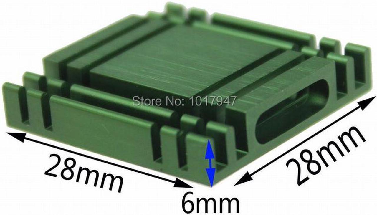 Alt view image 4 of 4 - 20 Pieces lot 28x28x6mm Heatsink Cooling Fin Aluminum Heat Sink