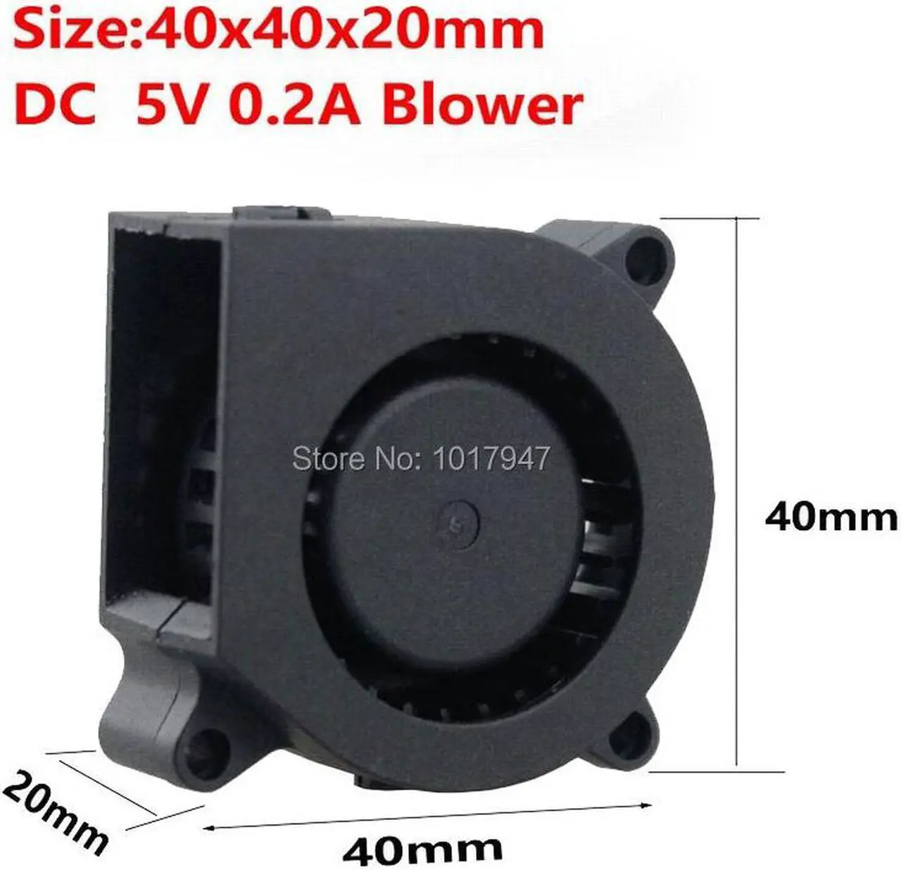 Alt view image 5 of 6 - 5 pieces lot DC 5V 2pin Dust Centrifugal Turbine Fans Blower Cooling Fan 40mm x 20mm 4cm