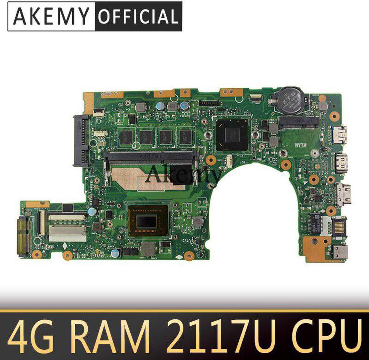 Main image of Akemy S400CA Laptop motherboard for ASUS S400CA S500CA S400C S500C S400 S500 Test mainboard 4G RAM 1007/2117U CPU