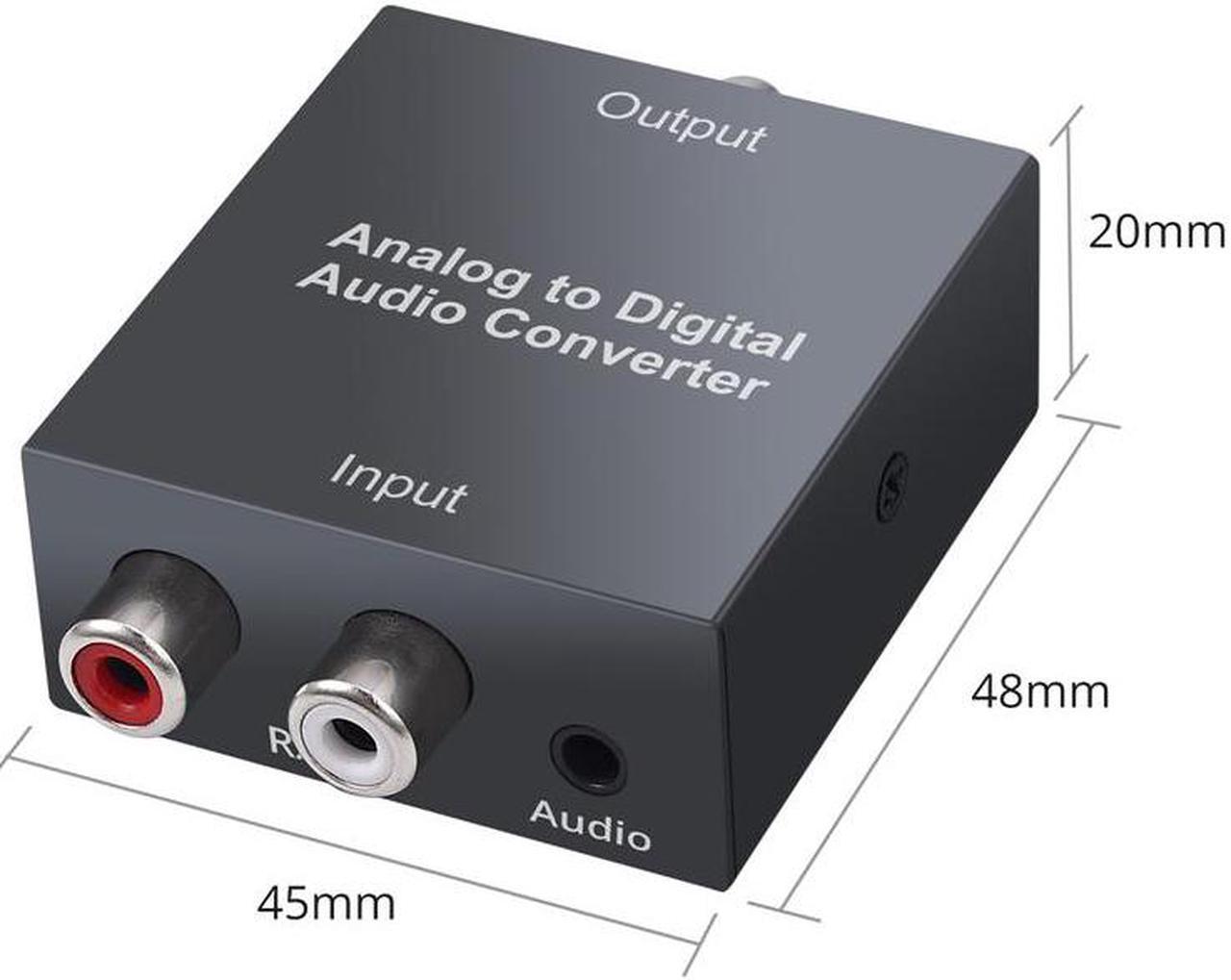 Alt view image 3 of 4 - Analog to Digital Audio Converter for PS3  Player R/L 2 RCA 3.5mm AUX to Digital Coaxial Toslink SPDIF