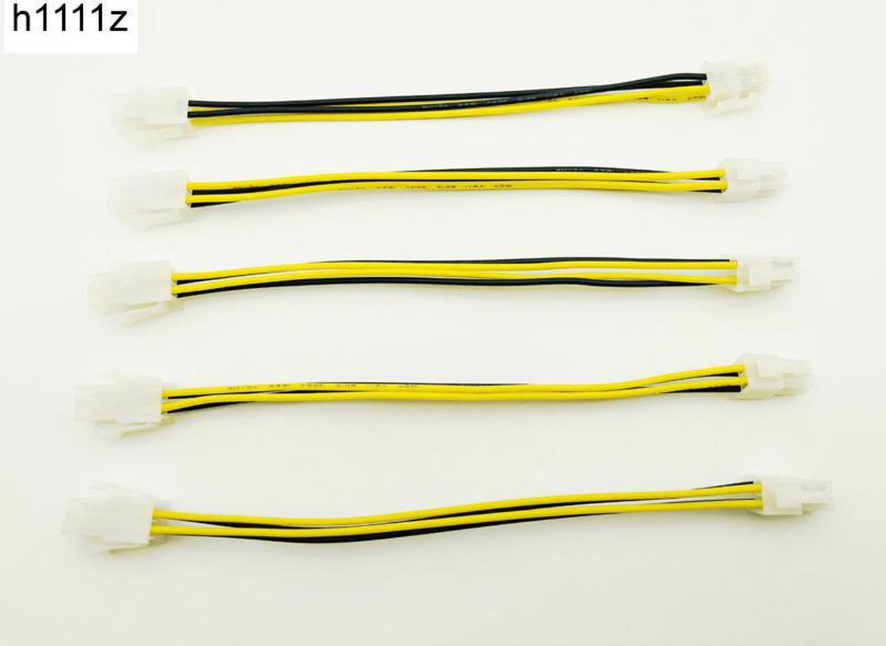 5PCS 20cm 4pin Power ATX 4 Pin Male to 4 Pin Female PC CPU Power Supply Extension Cable 4Pin Connector Adapter for Motherboard