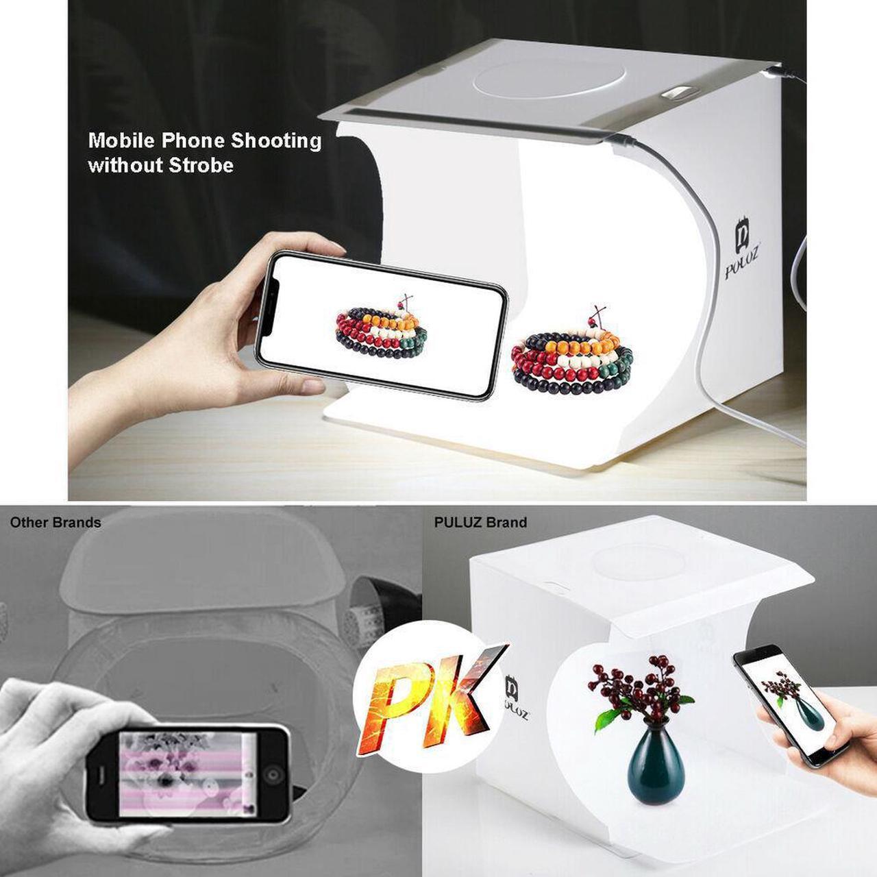 Alt view image 3 of 4 - 20cm LED Light Box Lighting Cube for Photography Photo Studio + 6 Backdrops