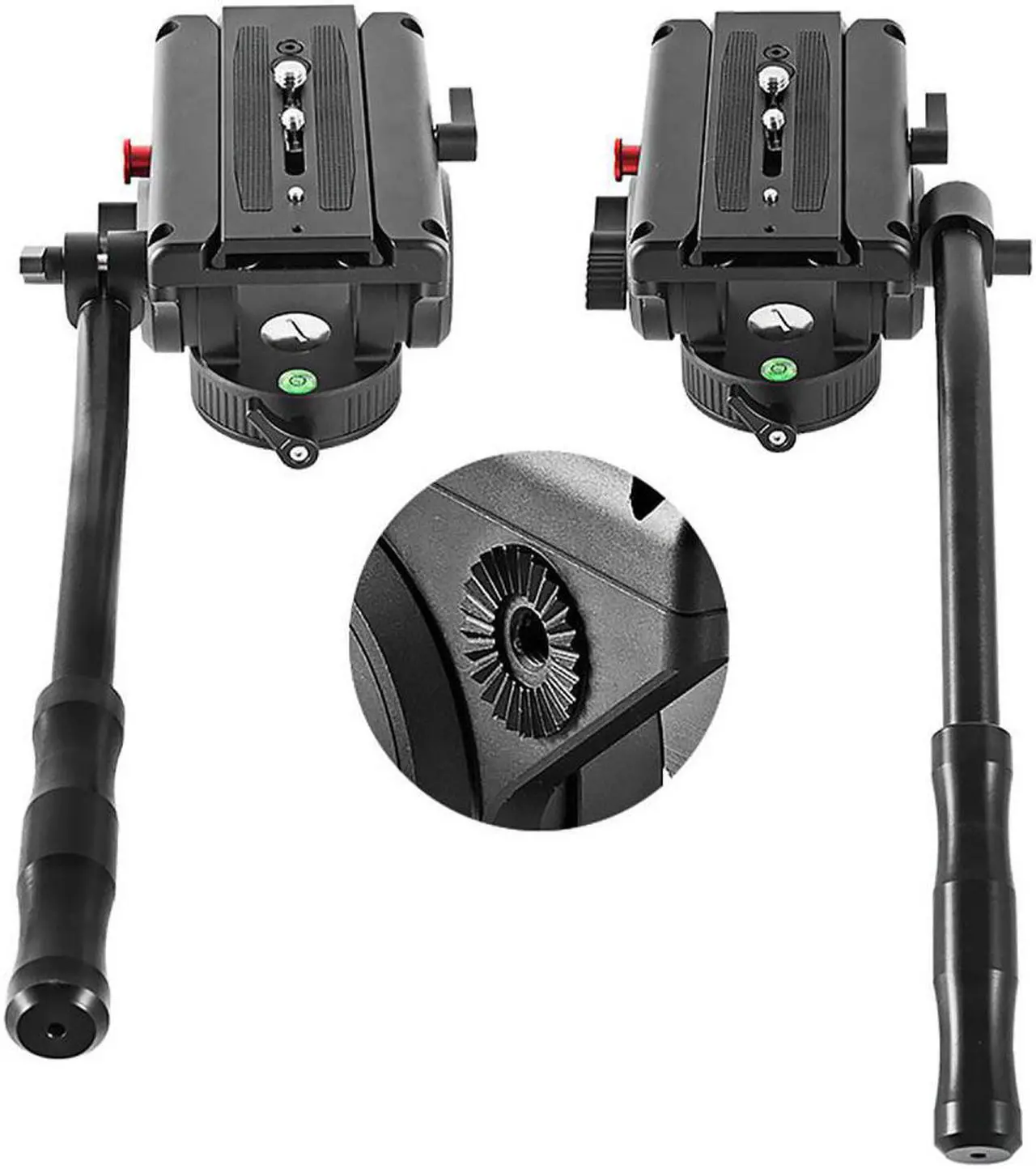 Alt view image 3 of 4 - VH-105 Metal Hydraulic Tripod Head Camera Ball Head Base Plate with 1/4 and 3/8 Screws 360-Degree Panoramic Photography Tripod