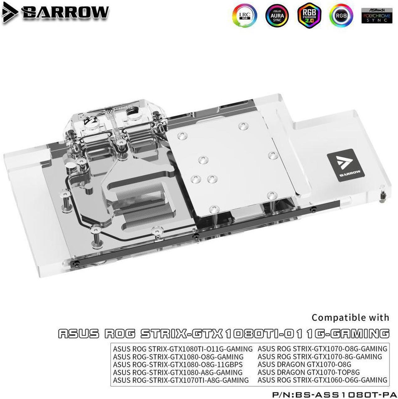 Alt view image 2 of 3 - Barrow BS-ASS1080T-PA GPU Water Block(ASUS ROG STRIX GTX 1080Ti /1080/1070/1060)