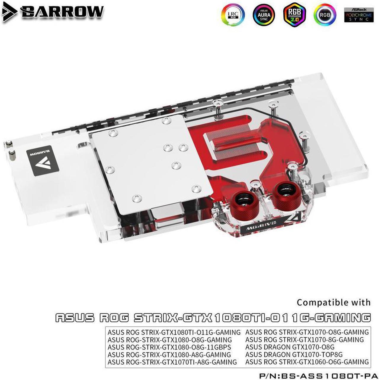 Alt view image 3 of 3 - Barrow BS-ASS1080T-PA GPU Water Block(ASUS ROG STRIX GTX 1080Ti /1080/1070/1060)