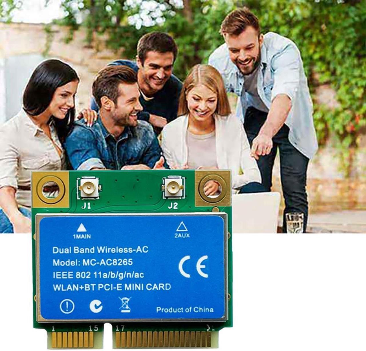 Alt view image 2 of 3 - MINI PCI-E MC8265 Wireless Network Card 2.4Ghz/5Ghz 1200M Dual-Band Bluetooth 4.2 Wireless Wifi Module Supports 802.11Ac