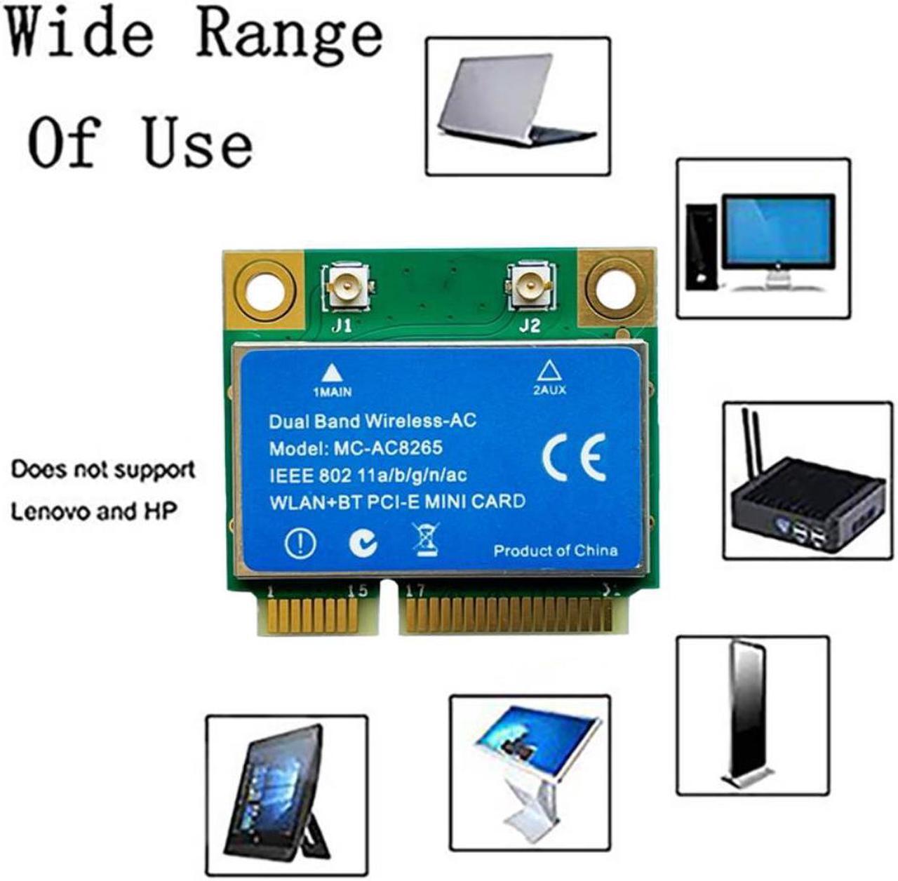 Alt view image 3 of 3 - MINI PCI-E MC8265 Wireless Network Card 2.4Ghz/5Ghz 1200M Dual-Band Bluetooth 4.2 Wireless Wifi Module Supports 802.11Ac