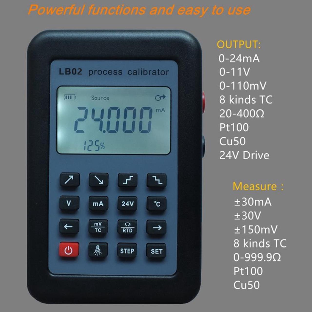Main image of LB02 Calibrator Tester Resistance Current Voltmeter Signal Generator Source Process Calibrator 4-20mA/0-10V/mV LCD Display