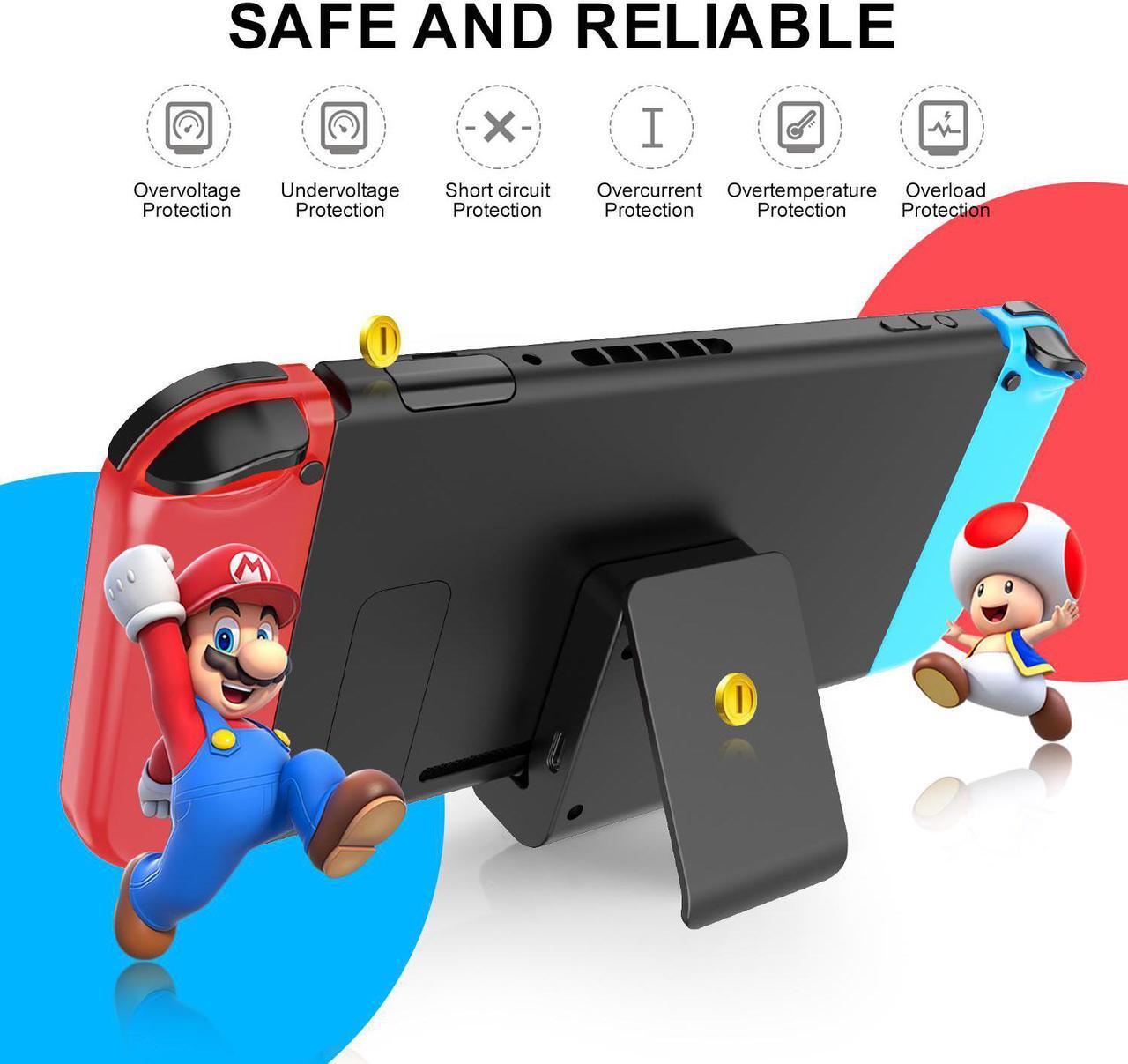 Alt view image 2 of 6 - Switch Stand for Nintendo,Charging Dock for Nintendo Switch and Nintendo Switch Lite,Portable Switch Adjustable Charging Stand for Nintendo with USB Type C Charger Port(Black)