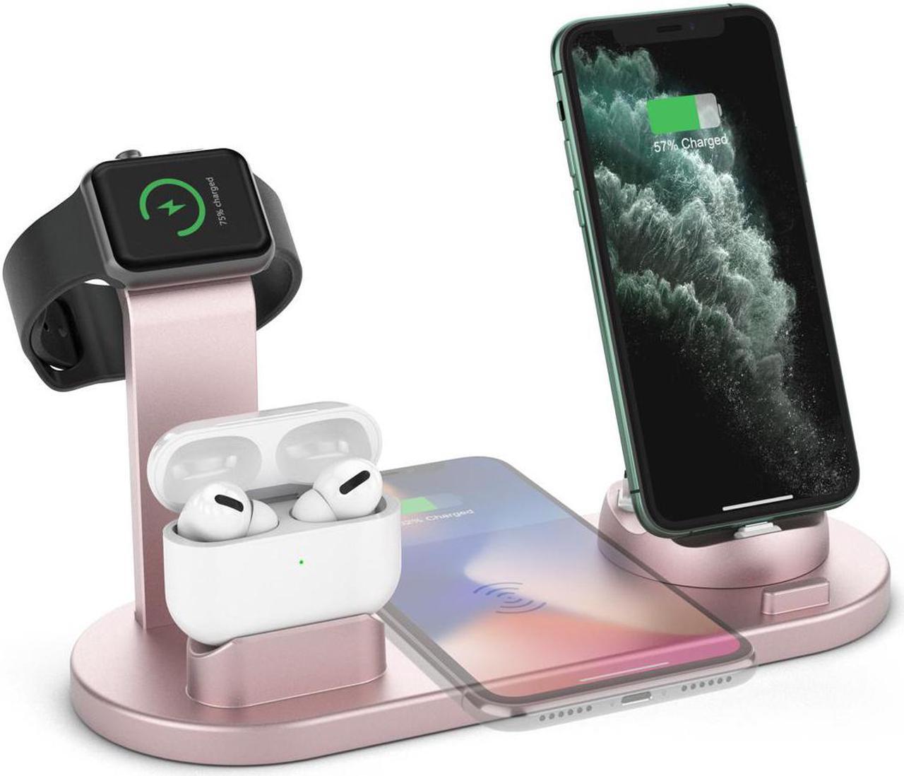 Main image of QI wireless charger, suitable for Qi fast wireless charging station of AirPods/Apple Watch series/iPhone 12/11/11 pro/11 Pro Max/XS/XS Max/XR/8/8 Plus/SE, 4 in 1 Charging Dock Wireless charging stand