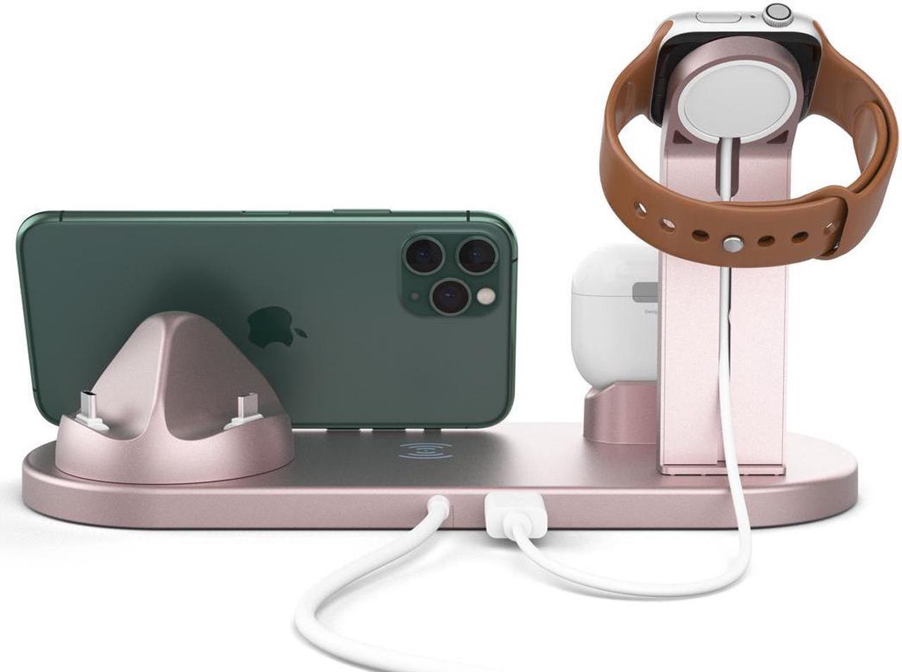 Alt view image 3 of 7 - QI wireless charger, suitable for Qi fast wireless charging station of AirPods/Apple Watch series/iPhone 12/11/11 pro/11 Pro Max/XS/XS Max/XR/8/8 Plus/SE, 4 in 1 Charging Dock Wireless charging stand