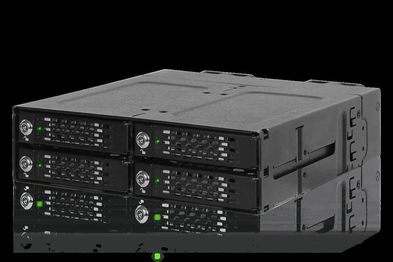 Alt view image 4 of 7 - Icy Dock MB720MK-B | 4 x M.2 NVMe SSD PCIe 4.0 Mobile Rack for 5.25" Bay with 4x OcuLink (not support Tri-mode) | Tough Armor