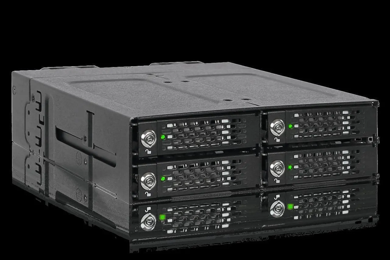 Alt view image 5 of 7 - Icy Dock MB720MK-B | 4 x M.2 NVMe SSD PCIe 4.0 Mobile Rack for 5.25" Bay with 4x OcuLink (not support Tri-mode) | Tough Armor