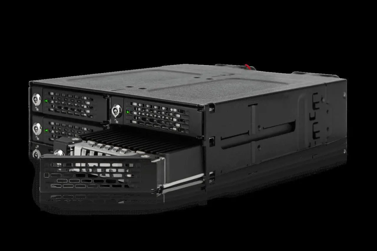Alt view image 6 of 7 - Icy Dock MB720MK-B | 4 x M.2 NVMe SSD PCIe 4.0 Mobile Rack for 5.25" Bay with 4x OcuLink (not support Tri-mode) | Tough Armor