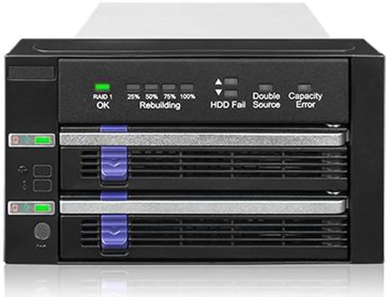 Main image of Icy Dock MB901SPR-B | Dual 2.5"/3.5" SATA Hard Drive/SSD Removable RAID 1 Mobile Rack Enclosure in 2 x 5.25" Bay | FatCage RAID