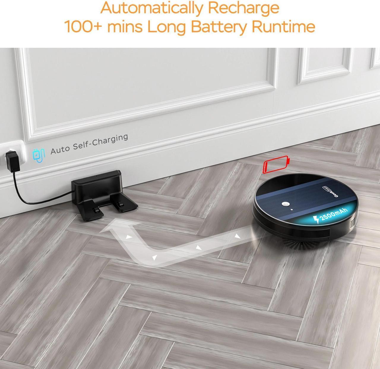 Alt view image 8 of 13 - Geek Smart Robot Vacuum Cleaner G6, Ultra-Thin, 1800Pa Strong Suction, Automatic Self-Charging, Wi-Fi Connectivity, App Control, Custom Cleaning, 100mins Run Time