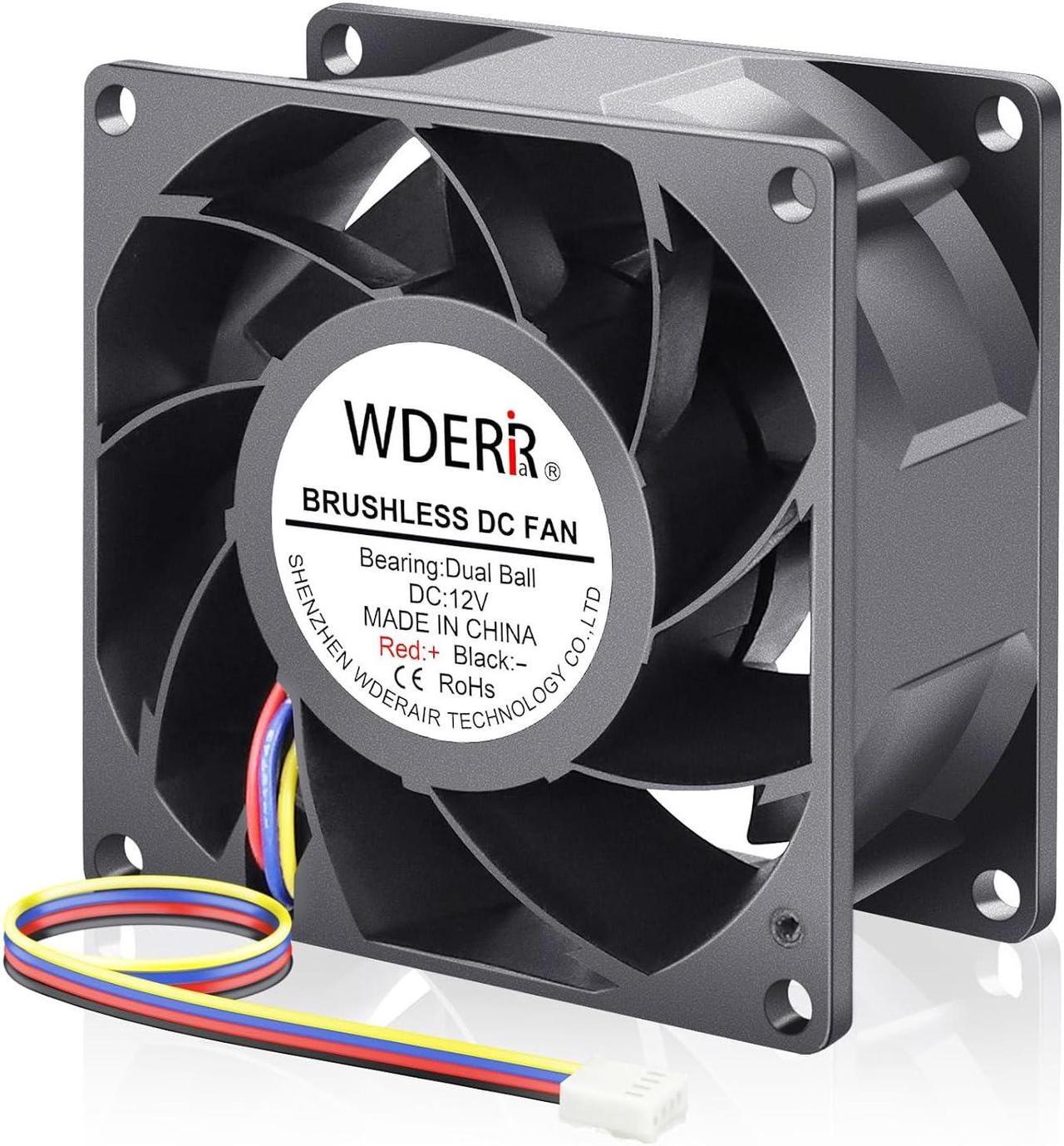Main image of 80mm x 38mm PWM 12V Big Airflow High Performance Fan High Static Pressure for Box Rack Exhaust Ventilation Cooling